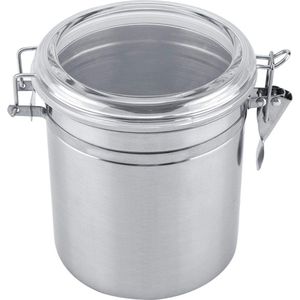 Luchtdichte RVS bussen koffie en voedsel opslag - container bus voedsel opslag pot met helder deksel - vergrendeling klem (1400ML)