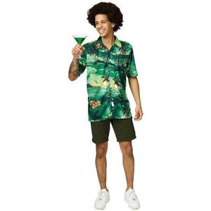 Hawaii blouse groen - Maatkeuze: Maat 54