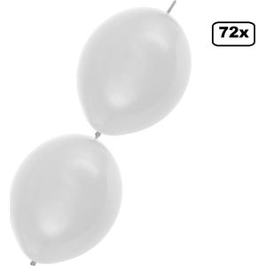 72x Doorknoop ballon wit 25cm – Ballon festival themafeest