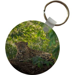 Sleutelhanger - Jaguar in de jungle - Plastic - Rond - Uitdeelcadeautjes