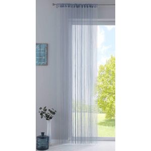 Unyqoos ® Draadgordijn Grijs 250x140 cm met Trekkoord en Ingewerkte Plooiband voor Diverse Ophangsystemen