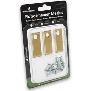 To the South® Robotmaaier Mesjes titanium geschikt voor Belrobotics Farmow - 18 stuks