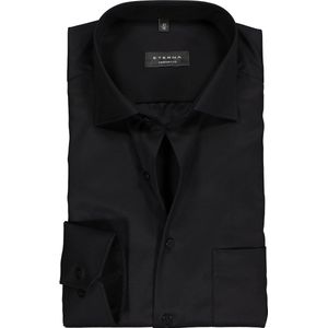 ETERNA comfort fit overhemd - twill heren overhemd - zwart - Strijkvrij - Boordmaat: 40