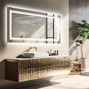 Mason®- Rechthoekig Badkamerspiegel Frameloos met LED Verlichting - Dimbaar - Anti-Condens - 3000K/4000K/6000K - Warm/Neutraal/Koud Wit - 122x82CM