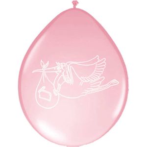 Folat - Roze geboorte ballonnen ooievaar