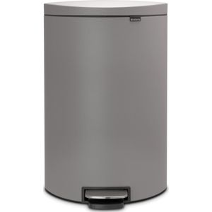 Brabantia Flatback+ Sense of Luxury Prullenbak - 40 l - Mineral Concrete Grey