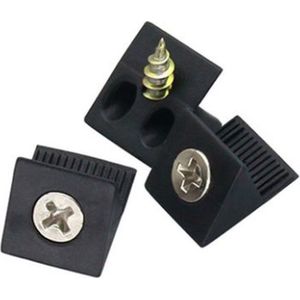 FSW-Products - 10 Stuks - Kastplankdrager - 45 Graden - Met schroeven - Zwart - Plankendrager - Dragers voor kasten of keukenkastjes - Legplankdrager - Schap drager - Bevestiging haken voor kasten - Plankdragers
