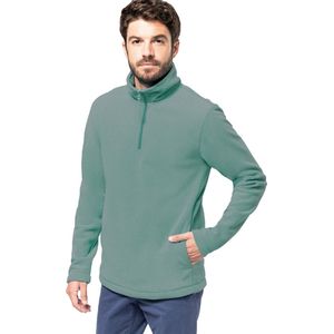 Kariban Fleece trui - sky groen - halve ritskraag - warme winter sweater - heren - polyester XXL