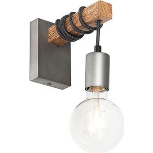 QAZQA gallow - Industriele Wandlamp voor binnen - 1 lichts - D 17.5 cm - Staal - Industrieel - Woonkamer | Slaapkamer | Keuken