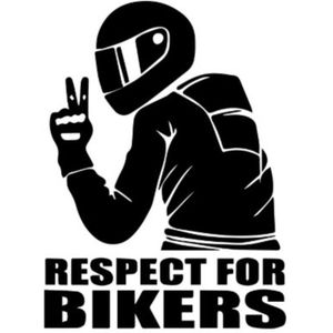 Zwarte respect for bikers autosticker - auto sticker - ca 15 x 15 cm