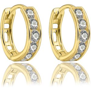 Juwelier Zwartevalk - 9 karaat gouden oorbellen met zirkonia/11mm-