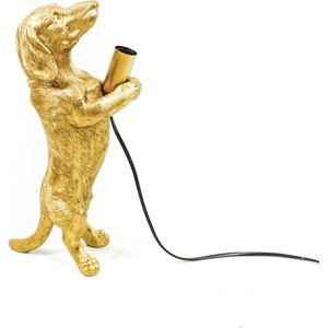 Housevitamin-Teckel-Lamp-Tafellamp-Goud-gouden-Hond-10x15x38cm-teckellamp- Teckel Lamp - Goud-10x15x38cm