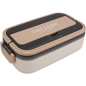 Roestvrijstalen Lekvrije Lunchbox 316 - Magnetronbestendig - 700 Ml Capaciteit - Volwassenen voor School en Kantoor - Romige abrikozenkleur