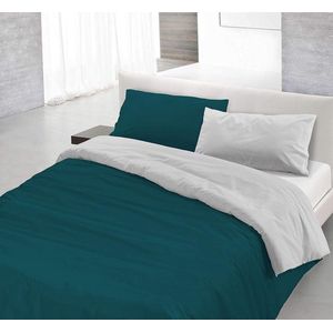 Natural Colour Doubleface duvet cover, 100% cotton, fuchsia/light grey, double