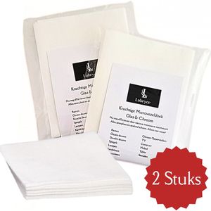 Labryce Professional Microvezel Glas en Chroomdoek 40 x 60 cm - Zonder Schoonmaakmiddel Effectief - 2 Stuks