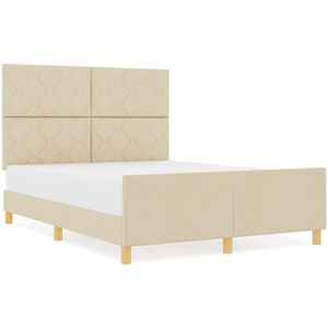vidaXL - Crème - Bedframe - 140x200 - cm - Stof