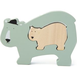 Houten Babypuzzel - 2 stukjes (Mr. Polar Bear)