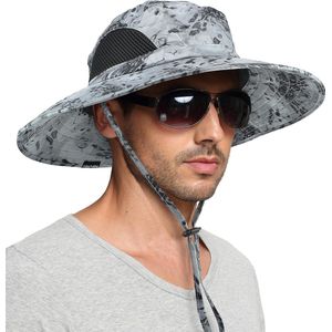 Zonnehoed Heren Dames Opvouwbare hoed Tuinhoed UV-bescherming Zonbeschermingshoed Zomerhoed Brede rand Outdoorhoed Wandelhoed