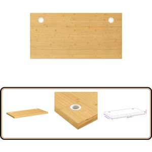 vidaXL Bureaublad - 100x50x4 cm - Bamboe Bamboebureaublad - Bureautafelblad - Houten Bureau Blad - Duurzame Bureaus - Multifunctioneel Bureau