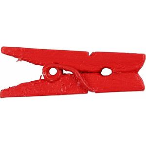 Mini wasknijpers, rood, L: 25 mm, B: 3 mm, 36 stuk/ 1 doos
