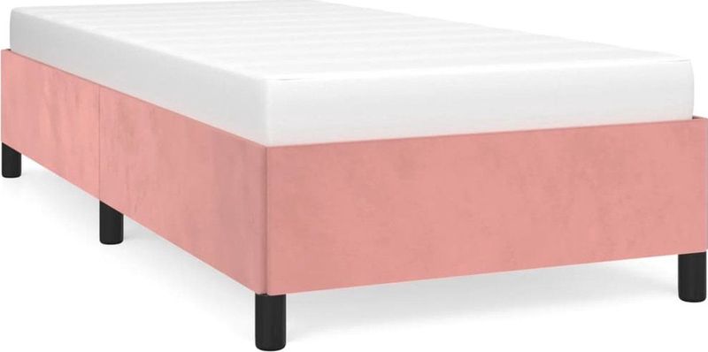 vidaXL - Bedframe - fluweel - roze - 100x200 - cm