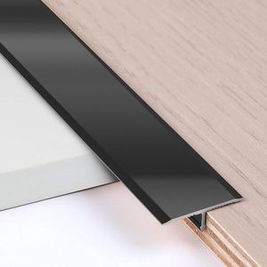 Aluminium T-profiel 3 stuks 09 m × 2 cm voor overgangen tussen tegels vloeren tapijten zwart