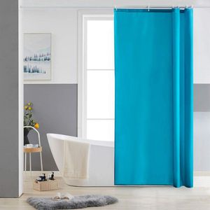 douchegordijn voor hoekdouche en kleine badkuip, badgordijn, textiel van polyester, schimmelbestendig, waterafstotend en wasbaar, aquamarijn 90 x 180 cm, met 6 douchegordijnringen