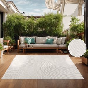 Paco Home Vloerkleed Voor Binnen En Buiten Balkon Terras Scandinavisch Boho Eenkleurig 80x150 cm