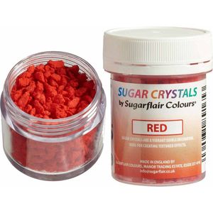 Sugarflair Suikerkristallen - Rood - 40g - Eetbare Taartdecoratie