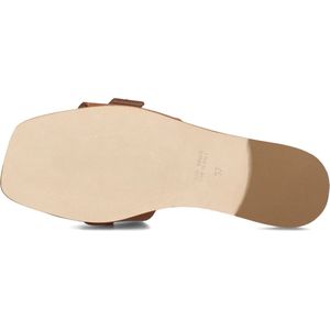 Stefano Lauran Led 1 Band Slipper Met Gesp Slippers Dames - Cognac - Maat 41