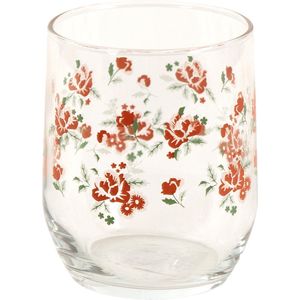 Clayre & Eef Waterglas 300 ml Glas Bloemen Drinkbeker