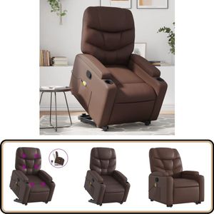 vidaXL Sta-op-massagestoel verstelbaar bruin Stapstoel - Massageruimtelijke Meubels - Elektrisch Bedienbare Stoelen - Ergonomische Stoelen - Fauteuil