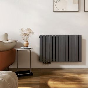 EMKE Radiator - Dubbel-Laags Plat - Mat Antraciet - 63x100 cm - 1343 W - Kolomradiator Vertical - Verwarming voor Alle Ruimtes
