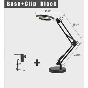 Loeplamp met led verlichting - 8x vergrootglas met klem en voet - 3 kleurmodus met touch - verlicht vergrootglas voor lezen, knutselen en hobby