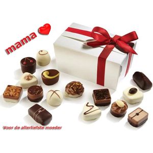 Chocolade bonbons cadeau Moederdag. 320 gram handgemaakte bonbons voor moeder oma vriendin.