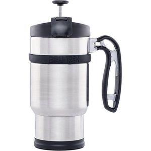 Thermoskan - Planetary design - Handgreep - French Press - Cafetière - Camping - Geborsteld staal - 473 ml