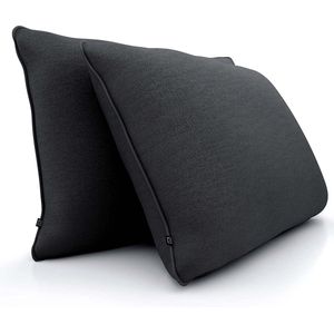 Moderne Sofa Kussenset 40x60 met zachte OEKO-TEX Katoenen Hoes - Comfortabel sierkussen met medium harde kussen vulling - Perfect als decoratief rugkussen - Premium sofakussen van DYNMC YOU - Anthraciet