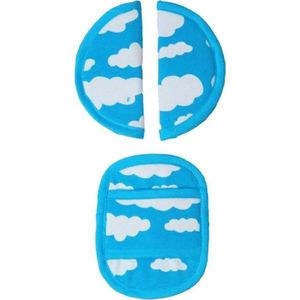 Gordelbeschermer voor Baby - Universele Gordelhoes geschikt voor vele merken - Gordelkussen voor Autostoel Groep 0 - Wolk Aqua blauw