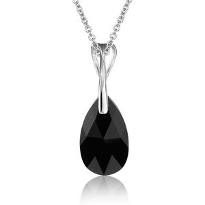 Montebello Ketting Pia DZ419H - Swarovski Druppel - 925 Zilver Gerhod. - 16mm - 42cm