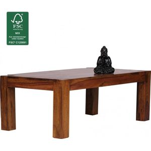 salontafel massief hout Sheesham 110cm breed salontafel ontwerp donkerbruin landelijke stijl tafel