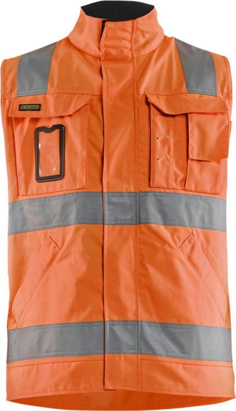 Blaklader Werkvest. Ongevoerd High Vis 8505-1804 - High Vis Oranje/Marineblauw - S