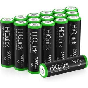 HiQuick 16x Oplaadbare AA Batterijen 2800 mAh 1.2V - Duurzame Ni-MH AA Batterijen