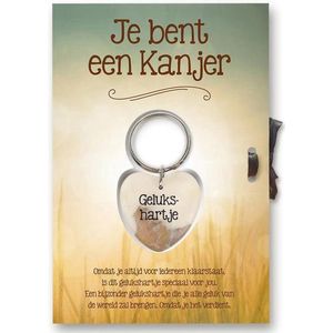 Gelukshart Sleutelhanger Giftcard Je  bent een Kanjer