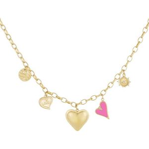 charme ketting - Goudkleur- bedelketting