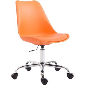 Bureaustoel - Stoel - Scandinavisch design - In hoogte verstelbaar - Kunstleer - Oranje - 48x54x91 cm