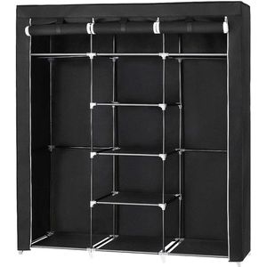 Kledingkast, vouwkast, stoffen kast, opvouwbare garderobe, voor slaapkamer, kleedkamer (175 × 150 × 45 cm/A) Merk: Willonin