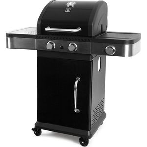 GARDEN GRILL PRESTIGE 2 + 1 - GAS BARBECUE - ZWART/RVS - INCL. ZIJBRANDER