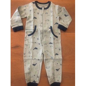 Baby jongens onesie, 1-delig pakje met ritssluiting, kangaroo zak, ""Sea"" maat 68