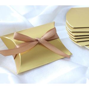5 stuks Luxe cadeau doos met inpak Lint - Goud - Feestelijk opvouwbaar geschenkdoosje - Bruiloft- Verjaardag - Luxe cadeau doos - Kado Doos - 9x6.5x2.5cm