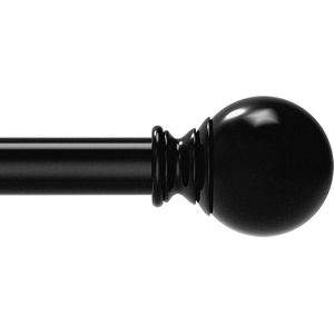 verstelbare gordijnstang zwart, met rond eindstuk, voor slaapkamer/woonkamer/kinderkamer, 90-180 cm (zwart)